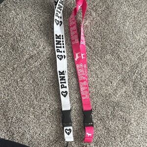 Pink and White LOVE PINK Lanyards